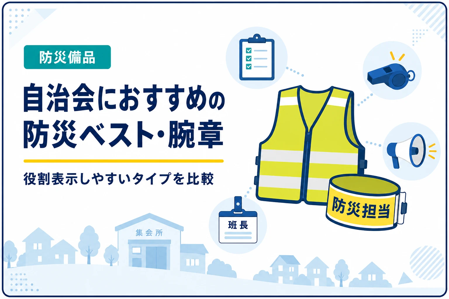 自治会におすすめの防災ベスト・腕章|災害時に役割を見分けやすくする