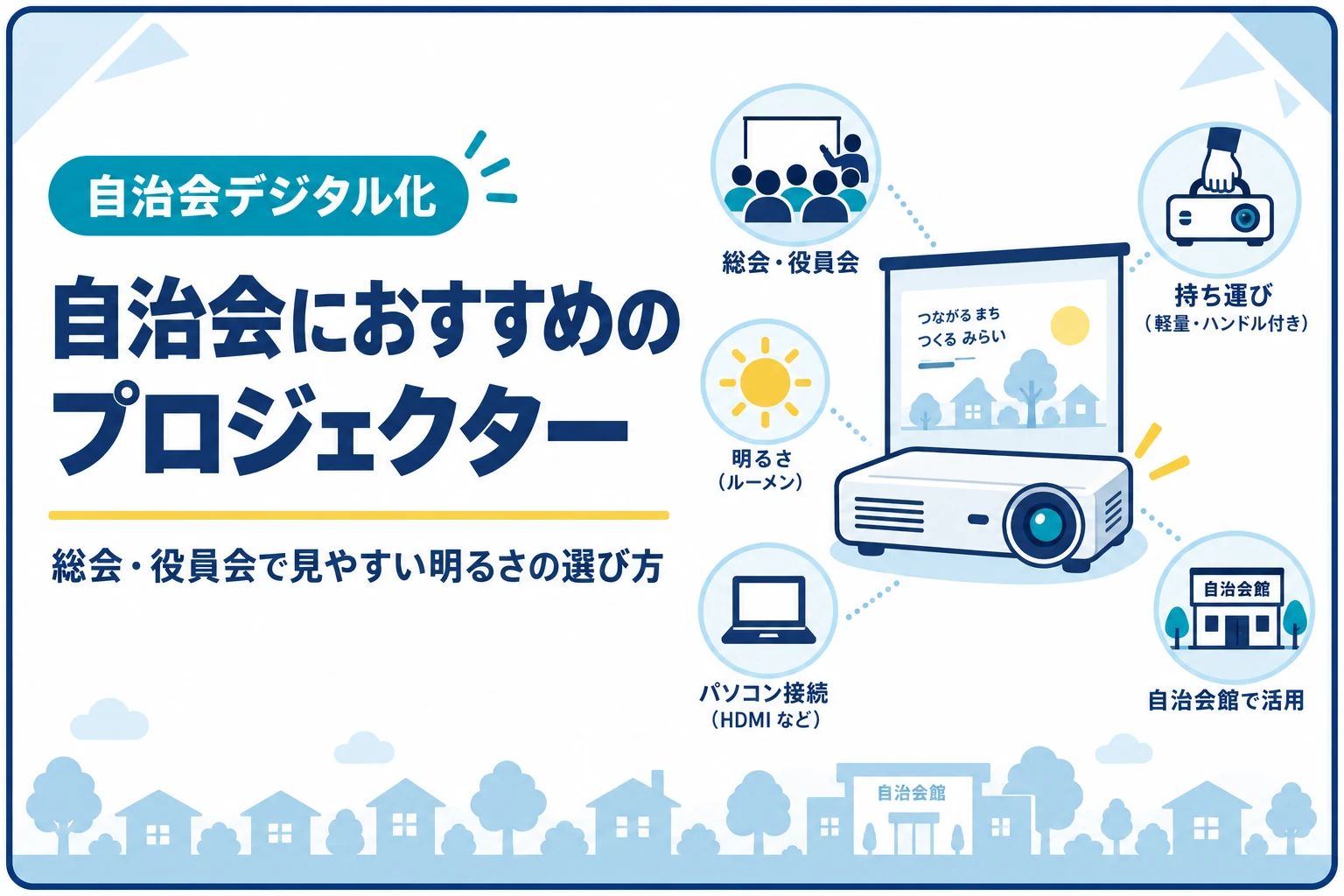 自治会におすすめのプロジェクター｜総会・役員会で見やすい明るさの選び方